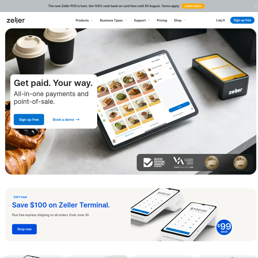 myzeller.com homepage screenshot