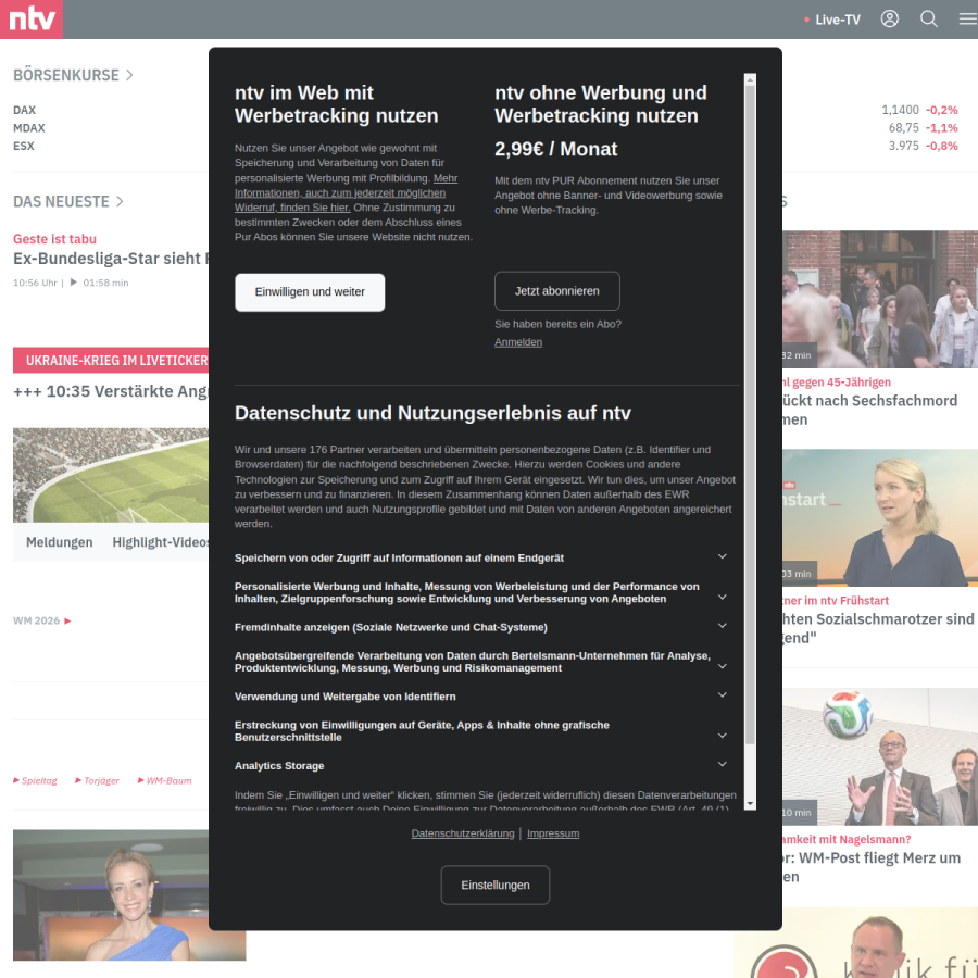 n-tv.de homepage screenshot