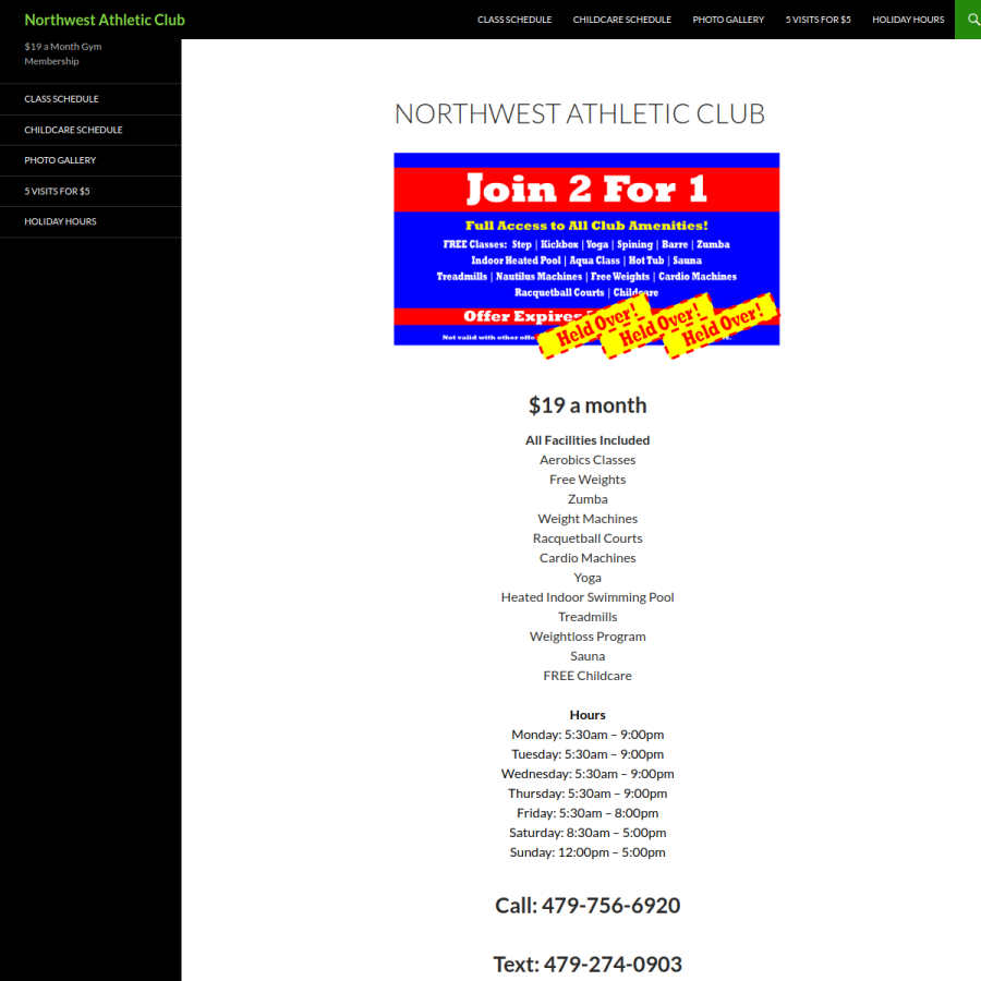 nacgym.com homepage screenshot