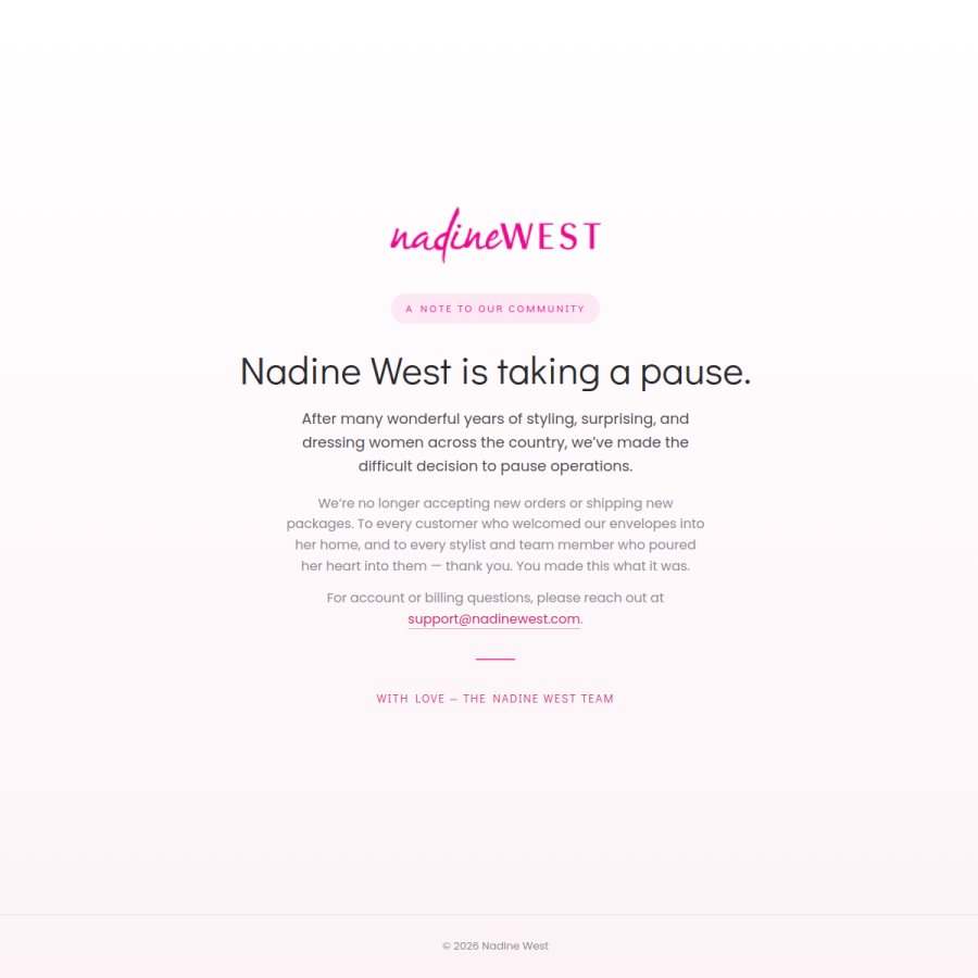 nadinewest.com homepage screenshot