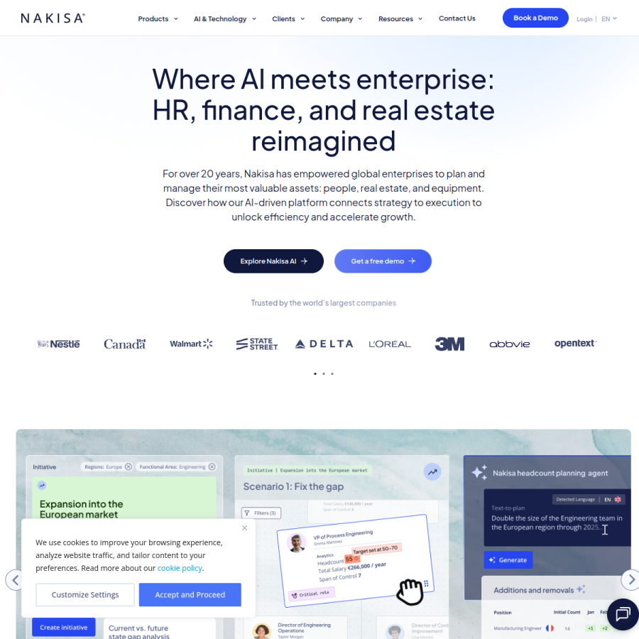nakisa.com homepage screenshot