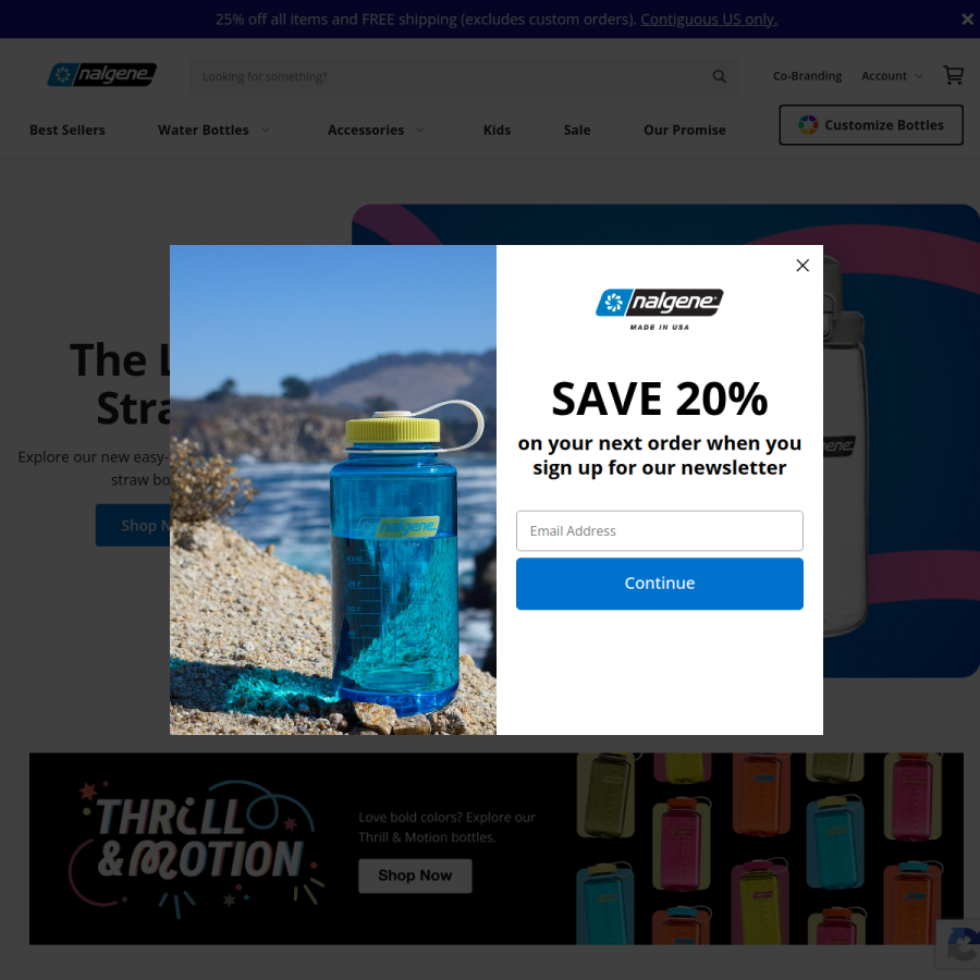 nalgene.com homepage screenshot