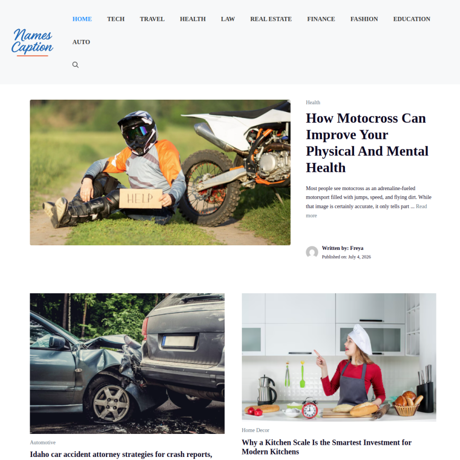 namescaption.com homepage screenshot