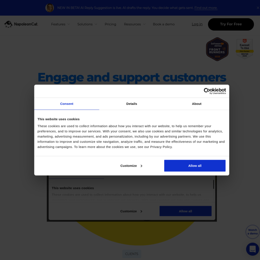 napoleoncat.com homepage screenshot