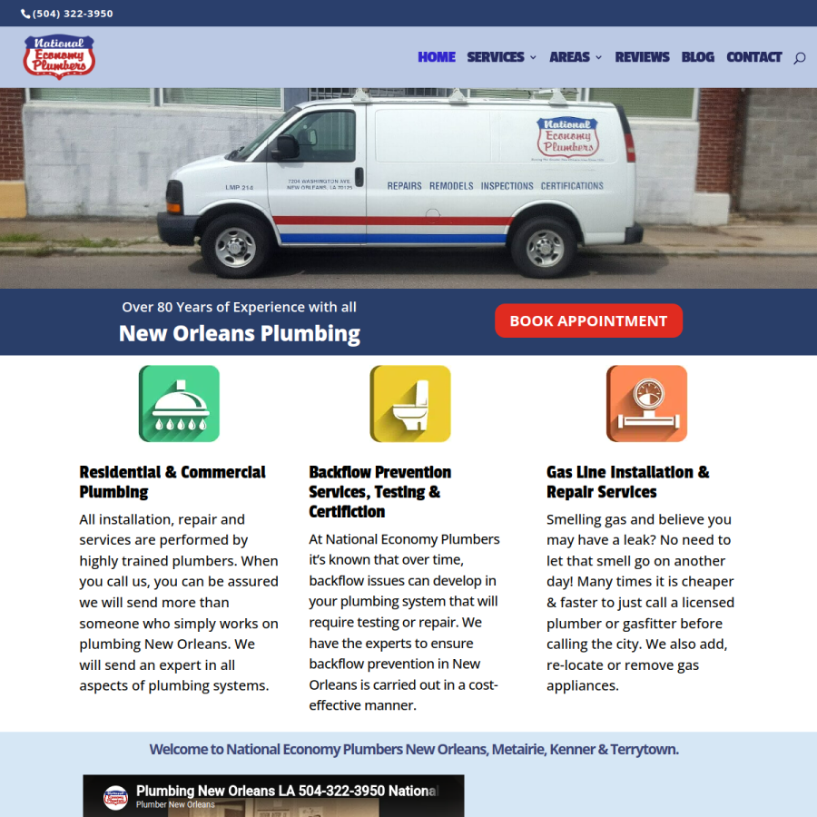 nationaleconomyplumber.com homepage screenshot