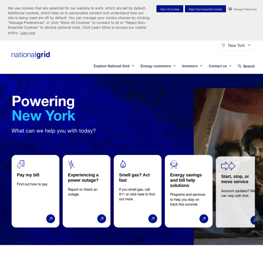 nationalgrid.com homepage screenshot