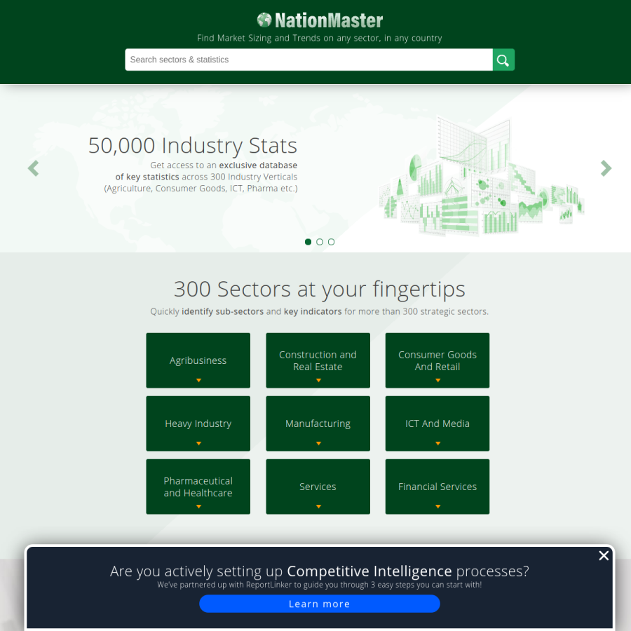 nationmaster.com homepage screenshot