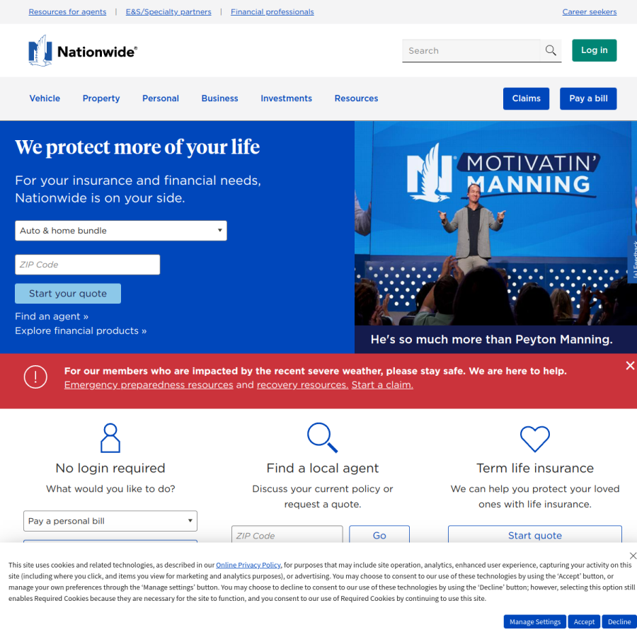 nationwide.com homepage screenshot