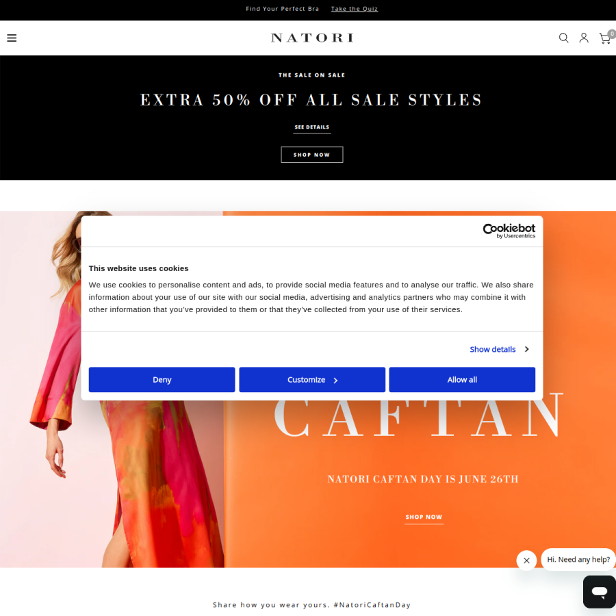 natori.com homepage screenshot