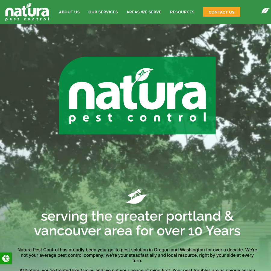 naturapestcontrol.com homepage screenshot
