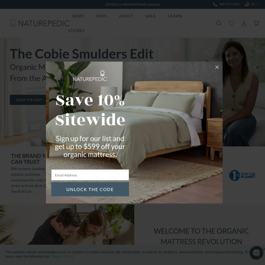 naturepedic.com homepage screenshot