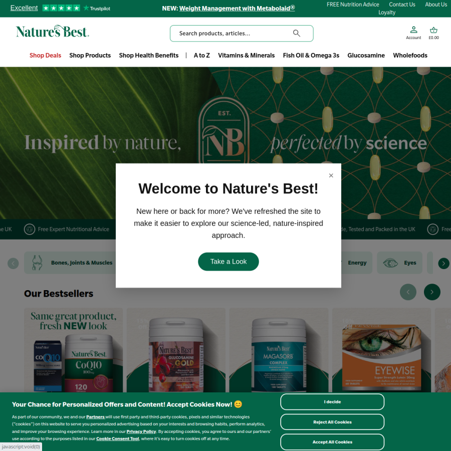naturesbest.co.uk homepage screenshot