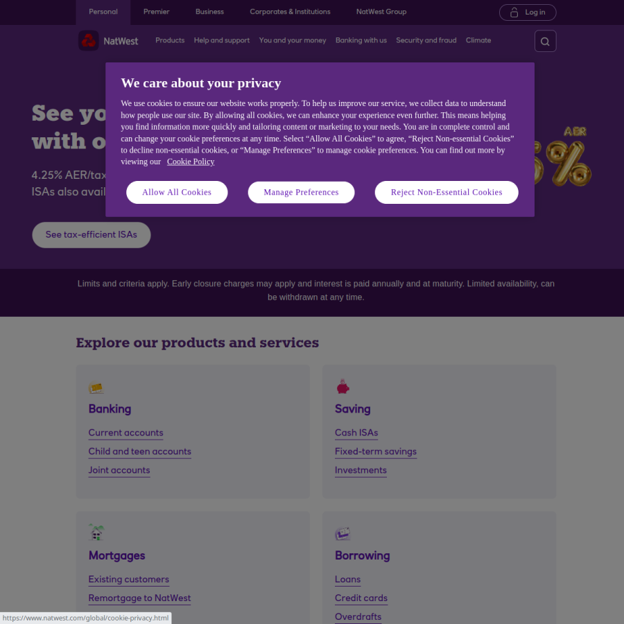 natwest.com homepage screenshot