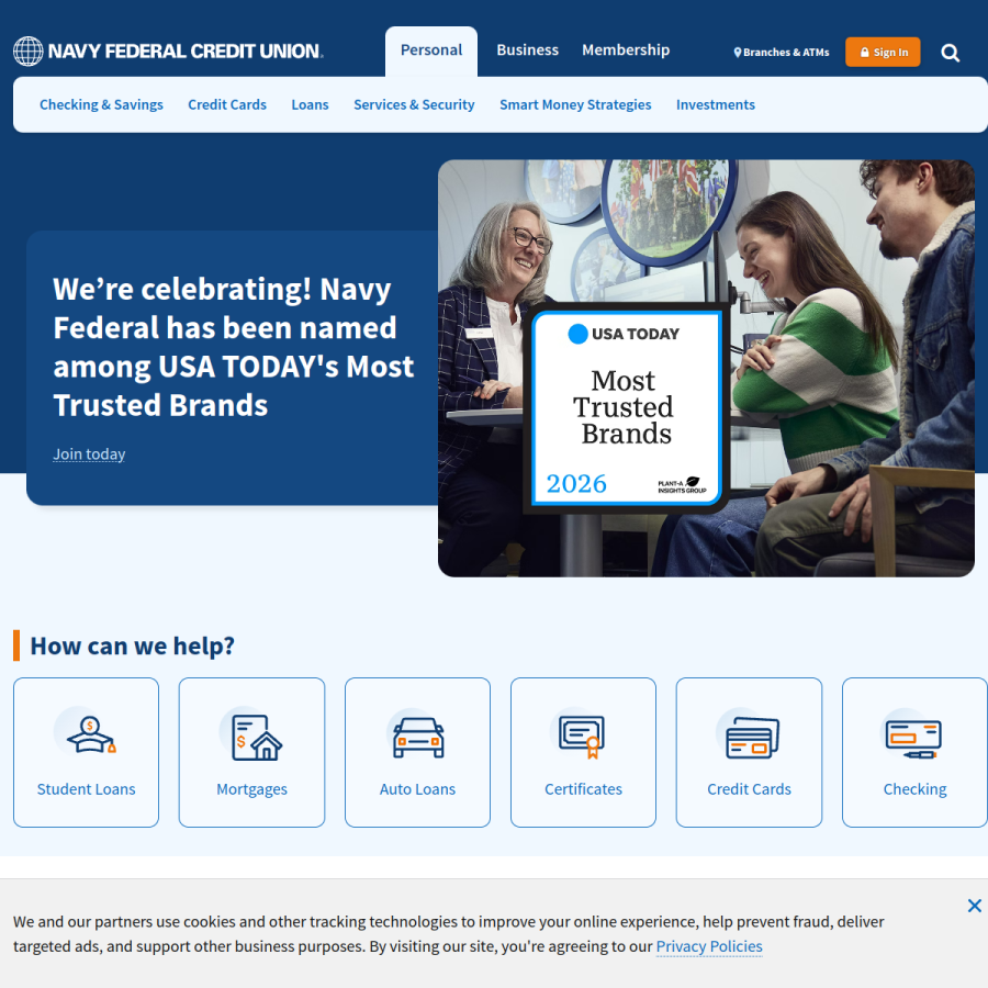 navyfederal.org homepage screenshot