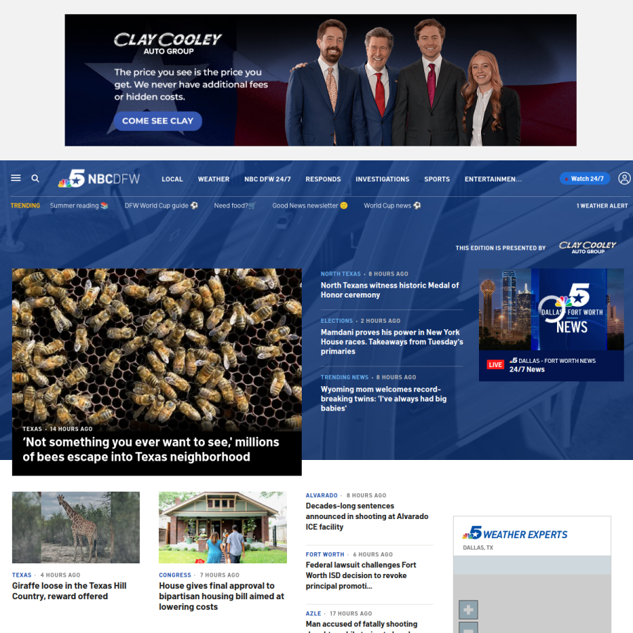 nbcdfw.com homepage screenshot