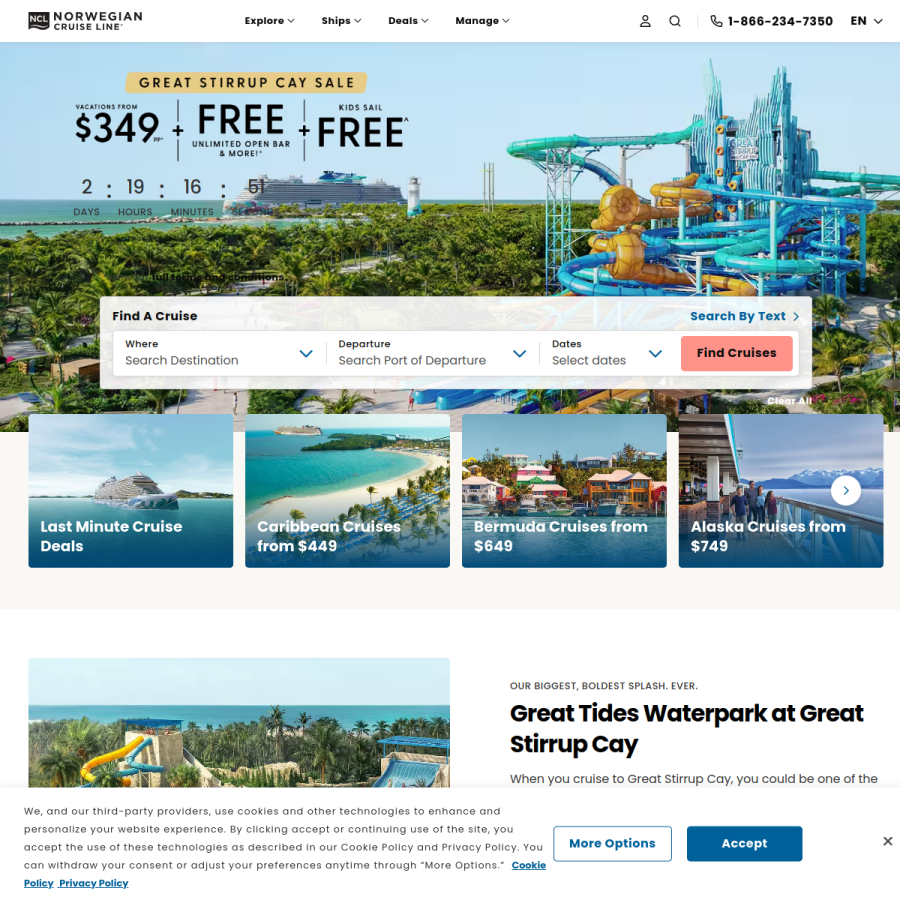ncl.com homepage screenshot