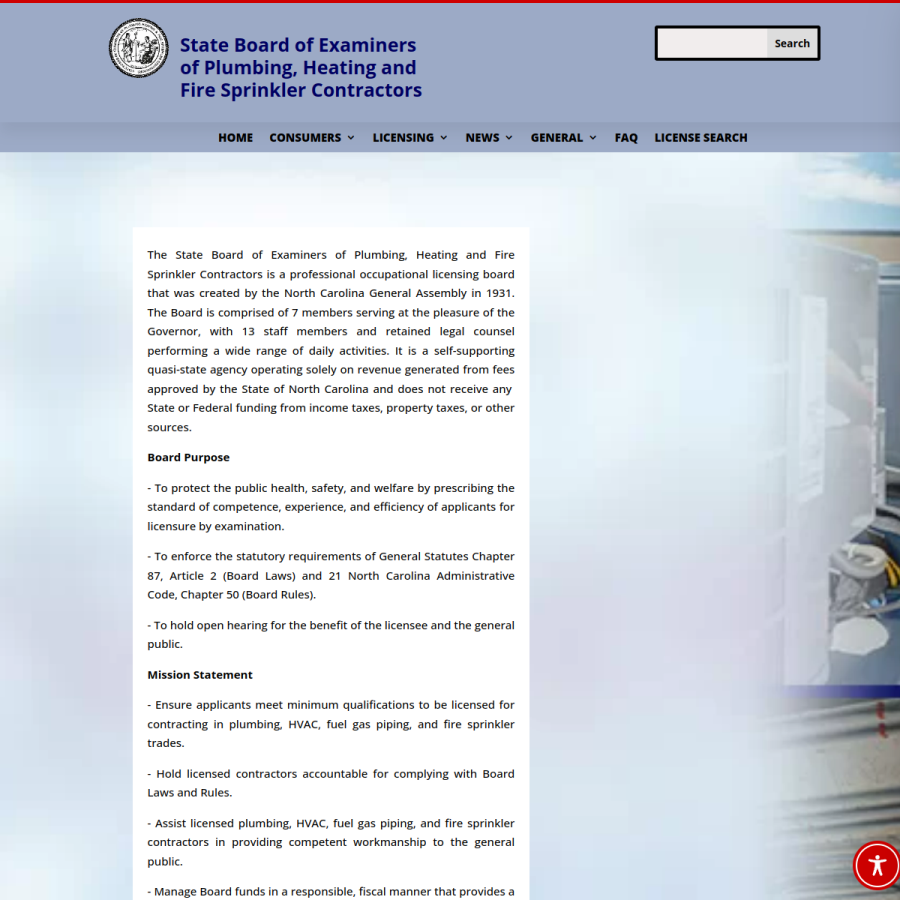 nclicensing.org homepage screenshot