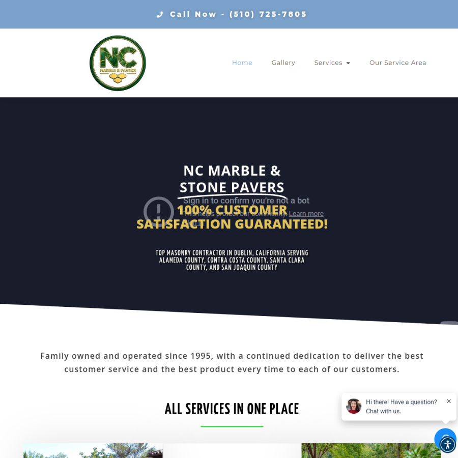 ncmarbleandpavers.com homepage screenshot