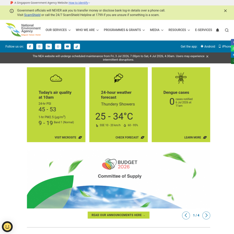 nea.gov.sg homepage screenshot