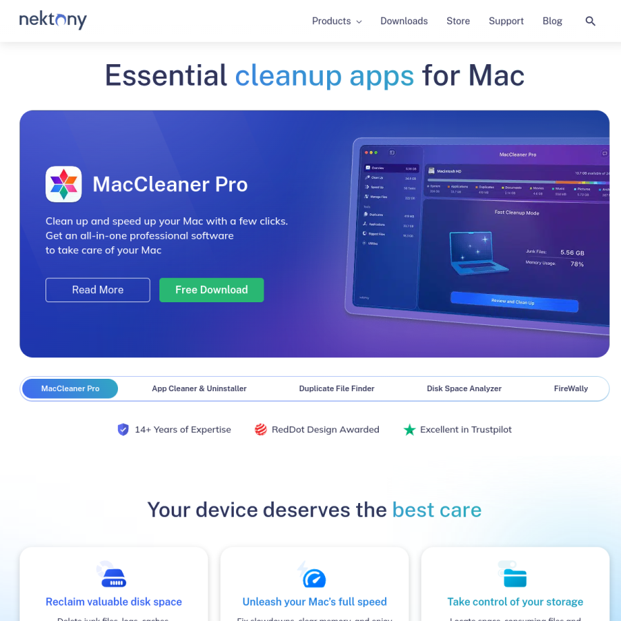 nektony.com homepage screenshot