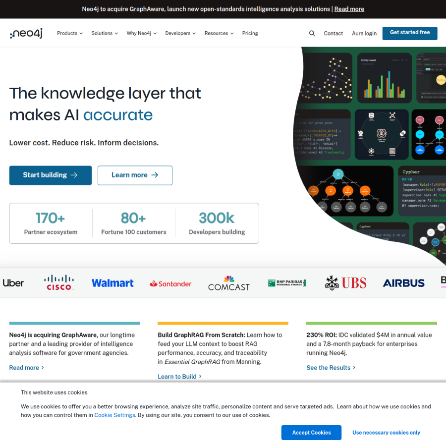 neo4j.com homepage screenshot