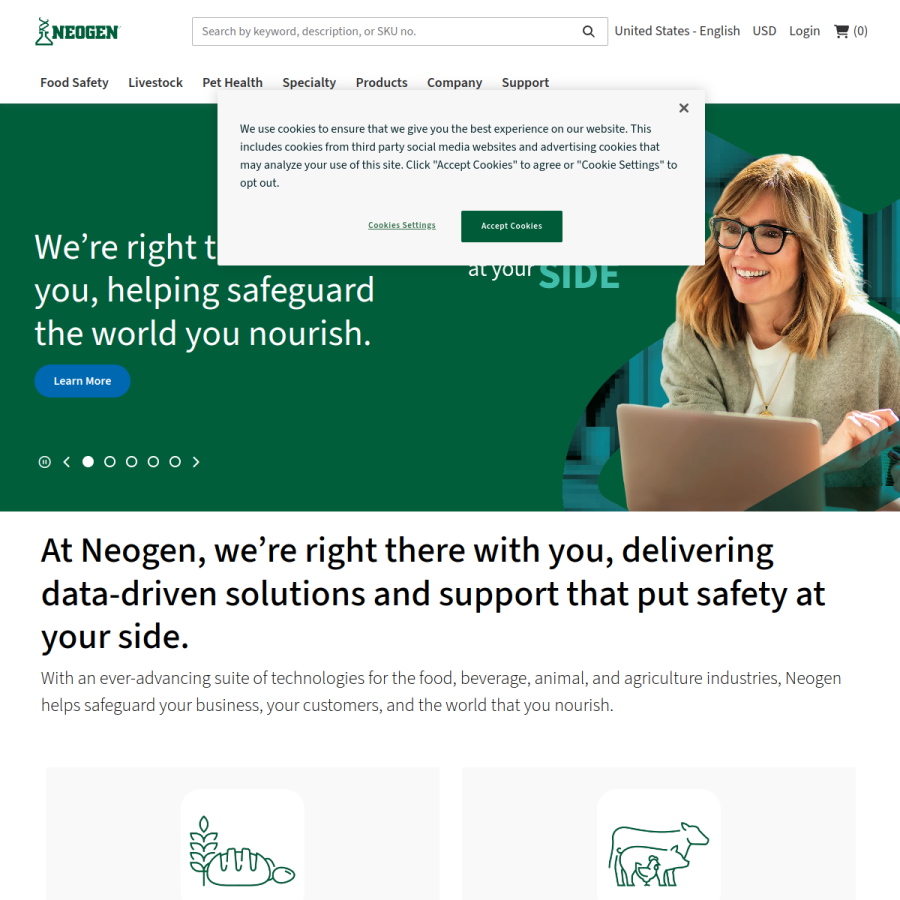neogen.com homepage screenshot
