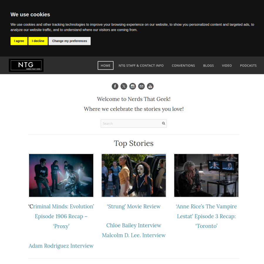 nerdsthatgeek.com homepage screenshot