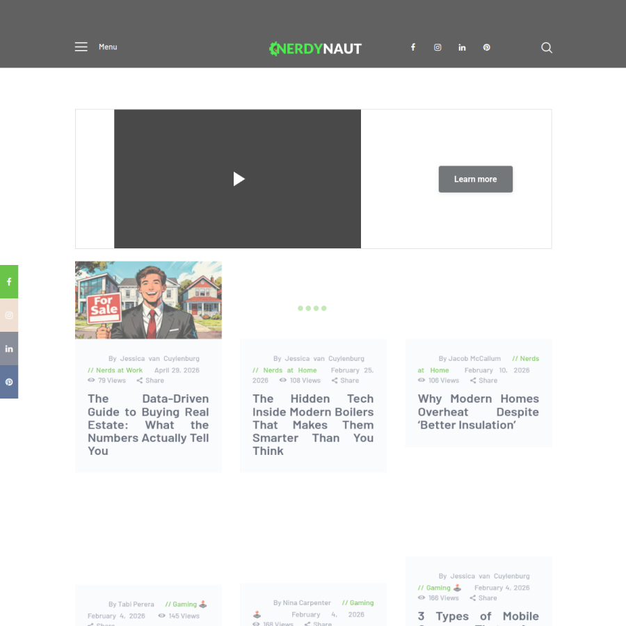 nerdynaut.com homepage screenshot