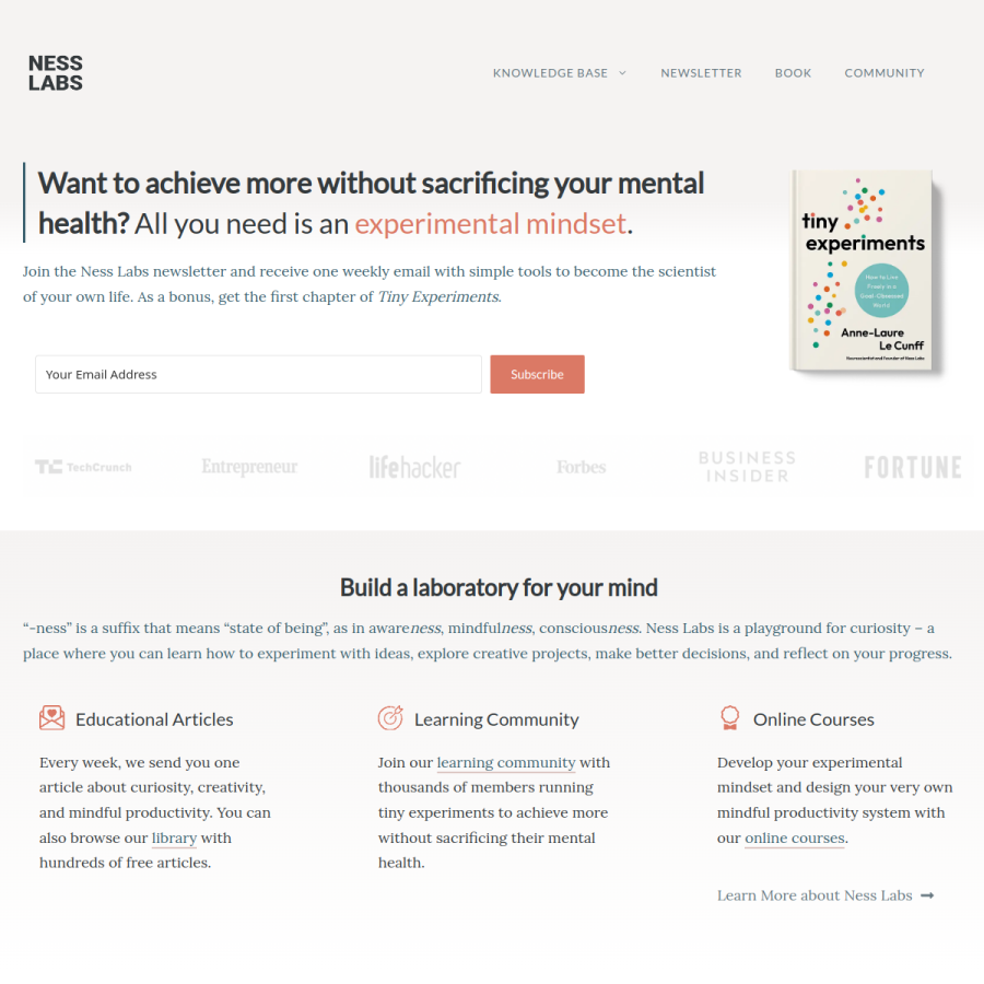 nesslabs.com homepage screenshot