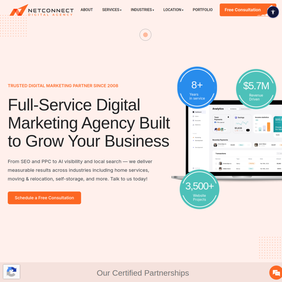 netconnectdigital.com homepage screenshot