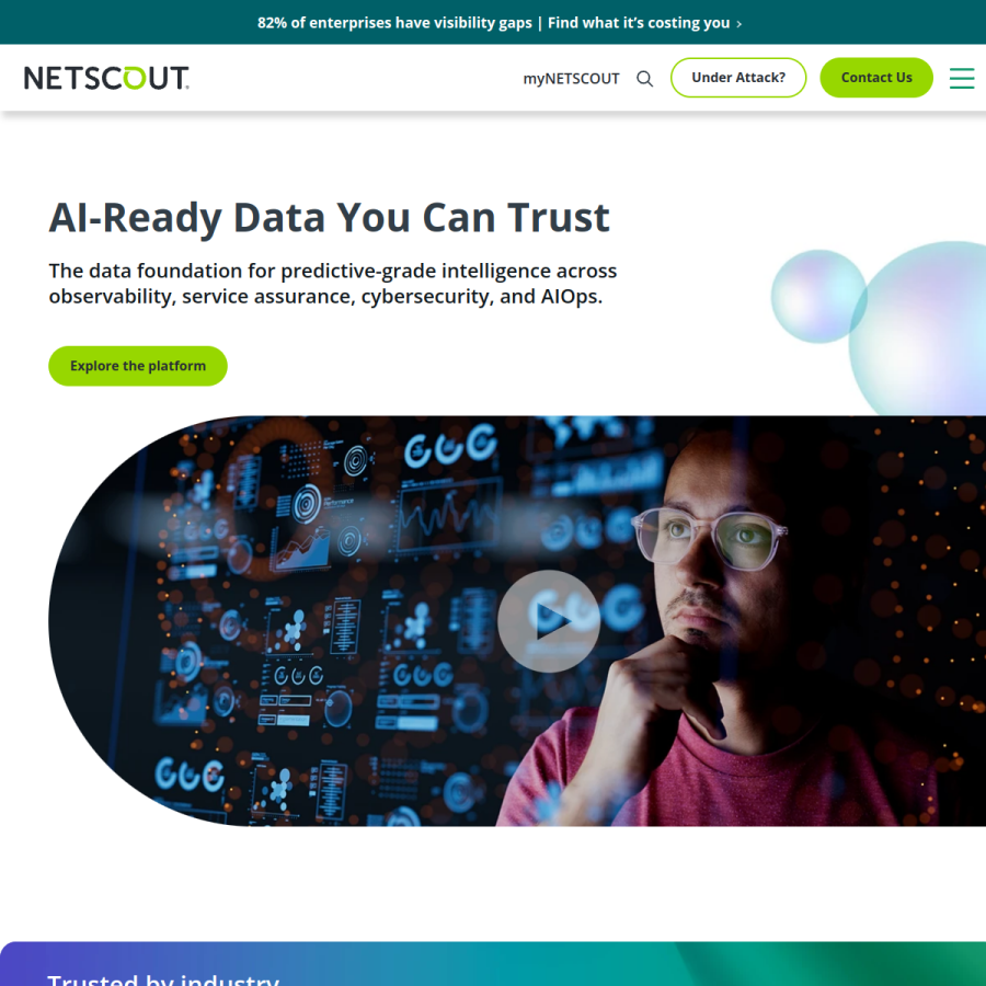 netscout.com homepage screenshot
