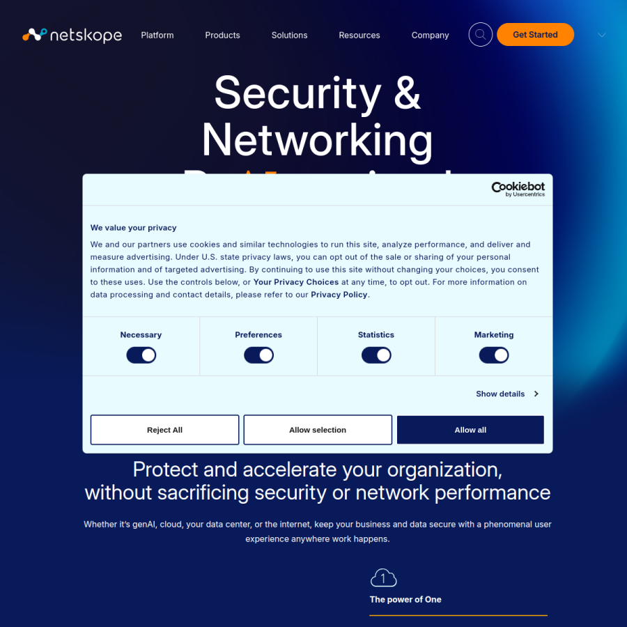 netskope.com homepage screenshot