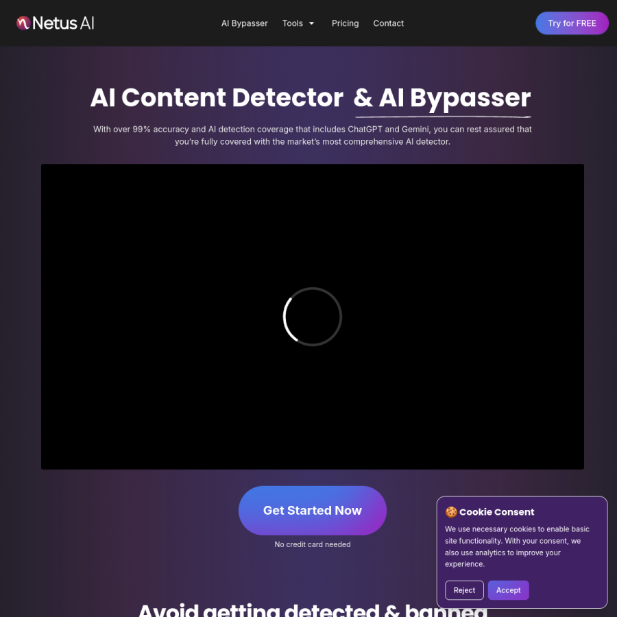 netus.ai homepage screenshot