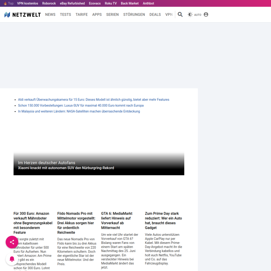 netzwelt.de homepage screenshot