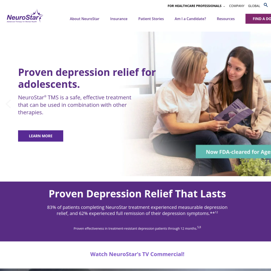 neurostar.com homepage screenshot