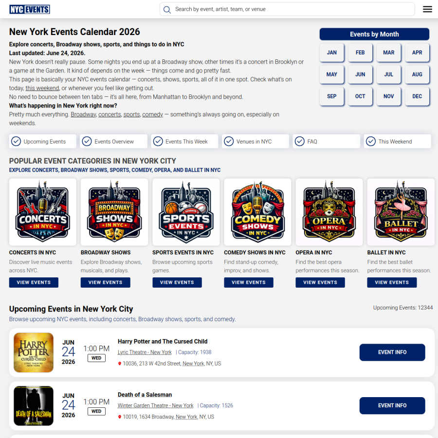 new-york.events homepage screenshot