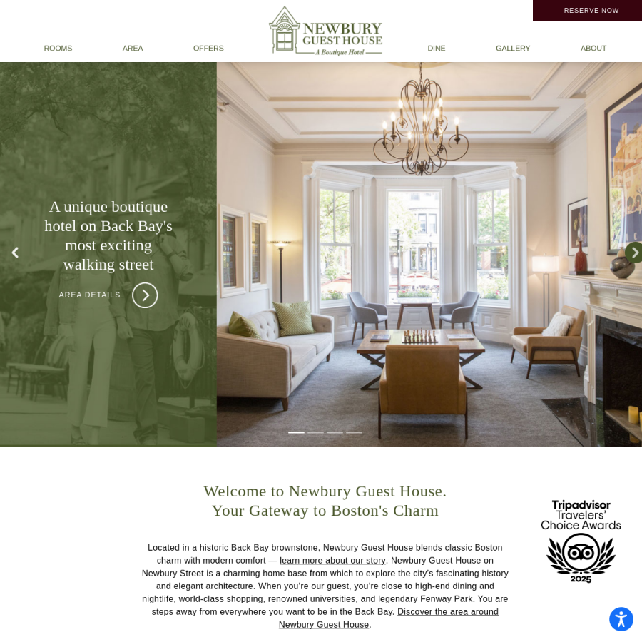 newburyguesthouse.com homepage screenshot