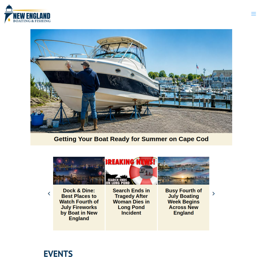 newenglandboating.com homepage screenshot