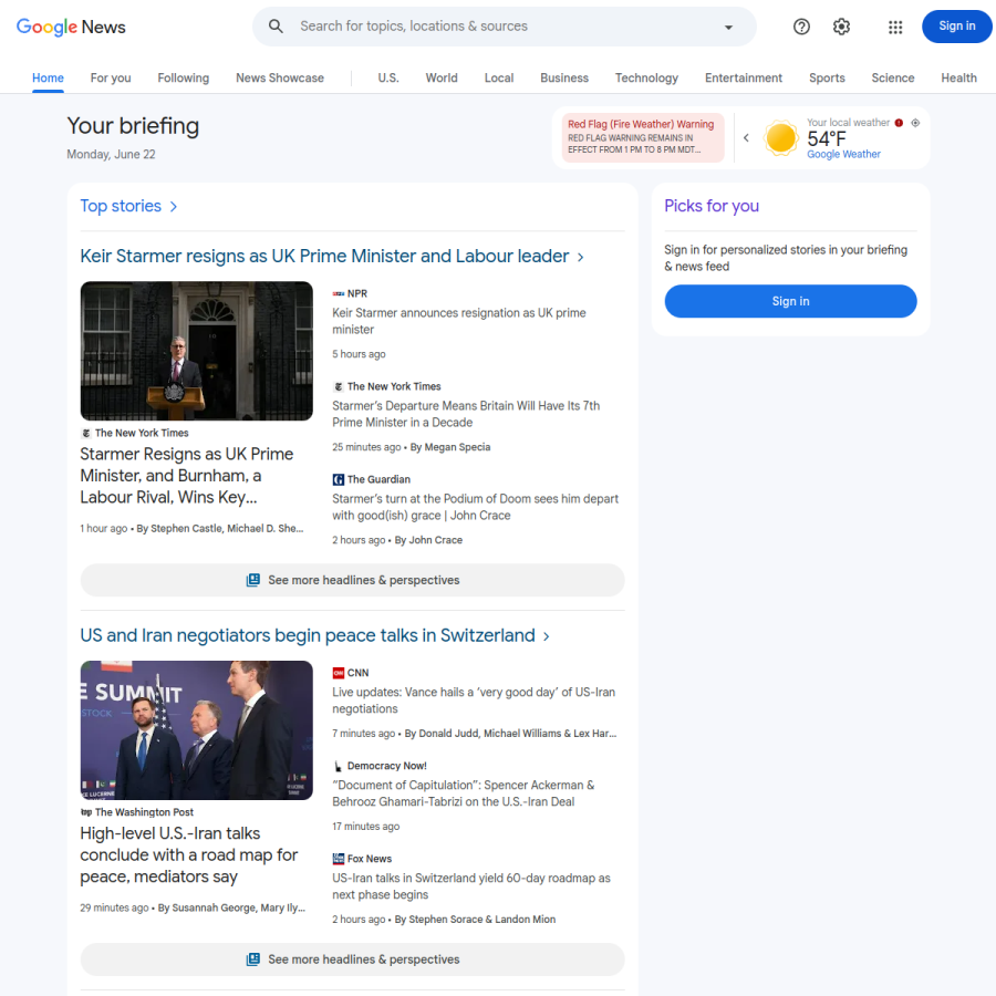 news.google.com homepage screenshot