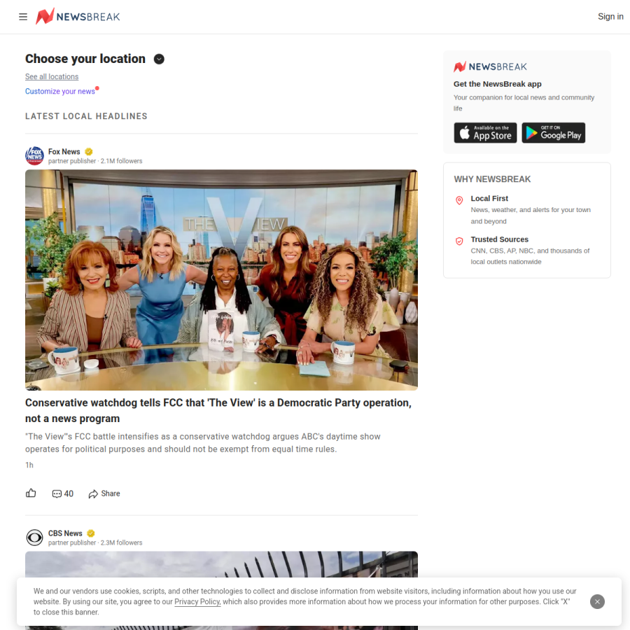 newsbreak.com homepage screenshot