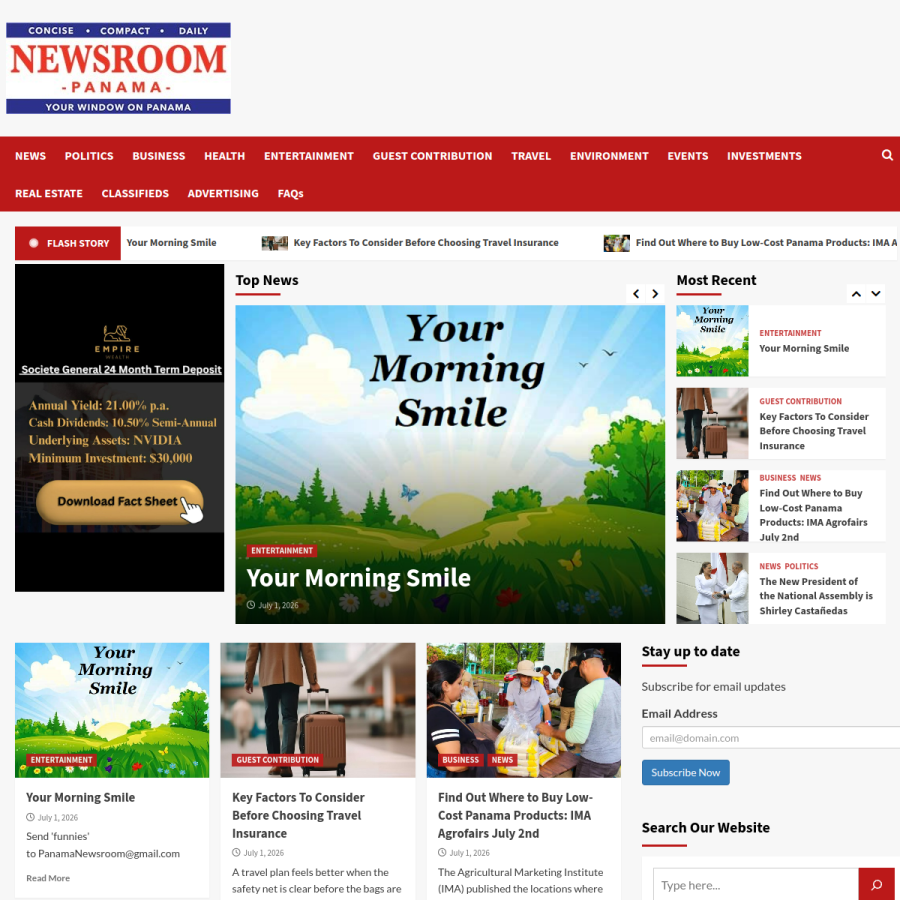 newsroompanama.com homepage screenshot