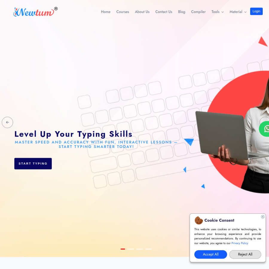 newtum.com homepage screenshot