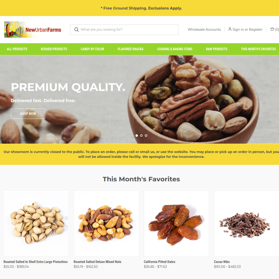 newurbanfarms.com homepage screenshot