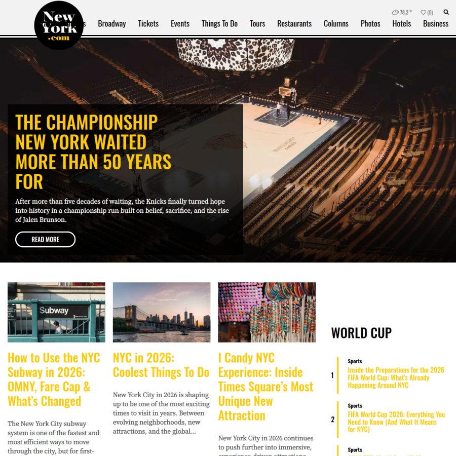 newyork.com homepage screenshot