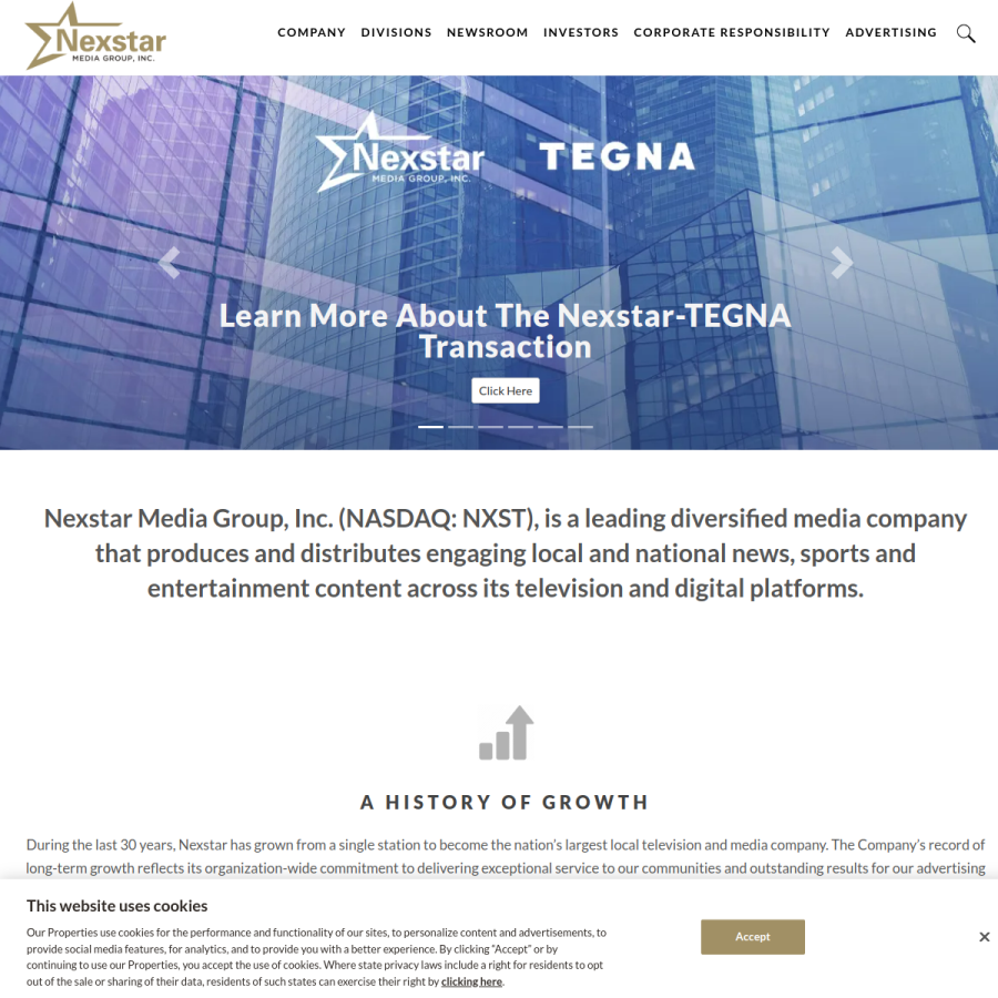 nexstar.tv homepage screenshot
