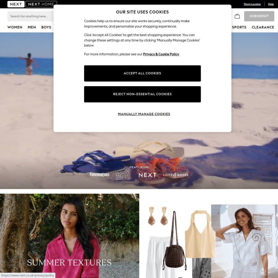 next.co.uk homepage screenshot