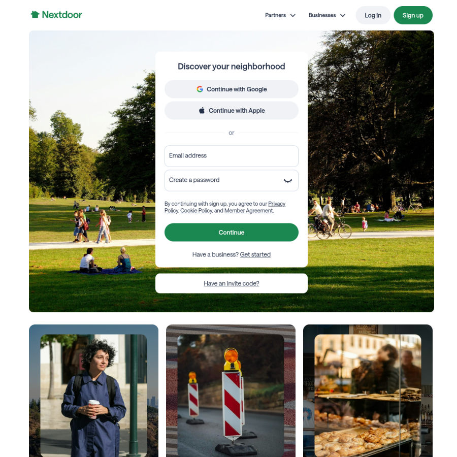 nextdoor.com homepage screenshot