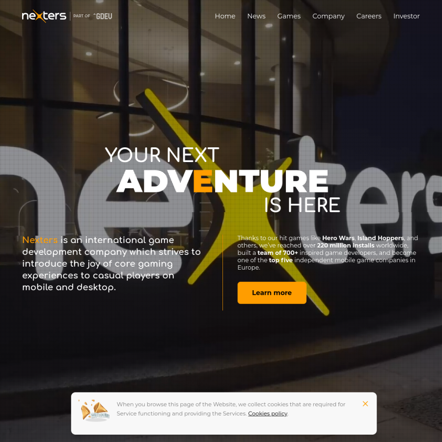 nexters.com homepage screenshot