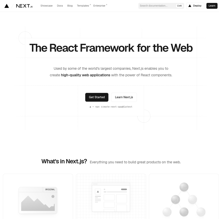 nextjs.org homepage screenshot