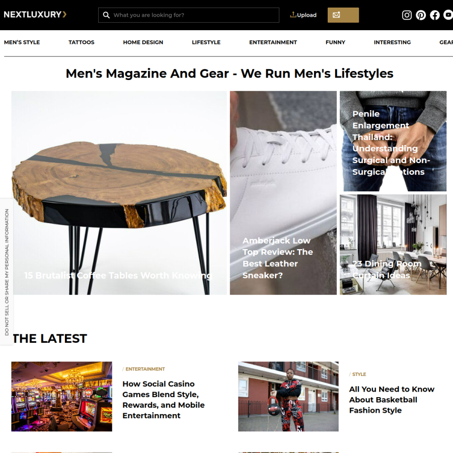 nextluxury.com homepage screenshot
